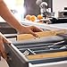 ROMJO Bamboo Drawer Organizers, Kitchen Drawer Dividers, Adjustable 17 to 21.75 inches, for Kitchen Utensil Holder, Set of 4, Brown