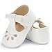 Baby Girls Christening Baptism Mary Jane Soft Sole Classic Hollow Princess Dress Flat Shoes White Size M