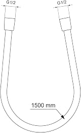 Ideal Standard Idealflex Universal 1.5m Shower Hose Chrome BE150AA view 2