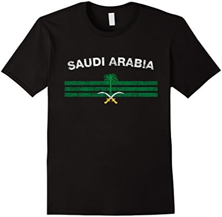 Mens Saudi Flag Shirt - Saudi Emblem &amp; Saudi Arabia Flag Shirt Medium Black