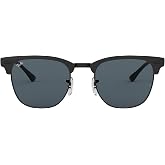 Ray-Ban RB3716 Clubmaster Metal Square Sunglasses for Men for Women | In Black, Black On Gold &amp; Gold Top on Black. Polarized options available. Metal frame.