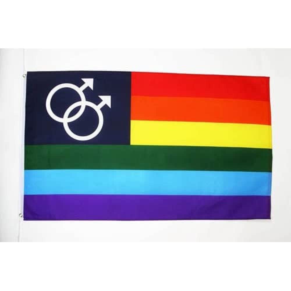 AZ FLAG - Rainbow Double Mars Flag - 3x5 Ft - 100D Polyester Gay Pride Banner with Two Metal Grommets - Fade Resistant - Vivid Colors - 3' x 5' Feet - 150x90 Cm — image 1