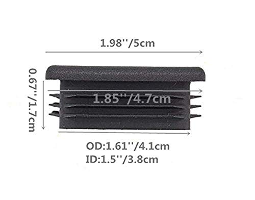 10 Pcs 2'' Square Tubing Black Plastic Plugs - 2 inch End Cap - Fence Post Pipe Cover Tube Chair Glide Insert Finishing Plug
