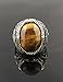 KAR 925K Stamped Sterling Silver Men Natural Tiger Eye Ring I1B
