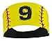 MadSportsStuff Player ID Softball Stitch Headband (Yellow, #9)