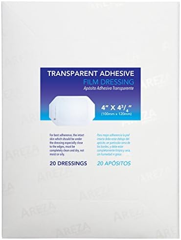 Transparent Adhesive Dressing Waterproof 4" X 4" 3/4 (10 Cm X 12 Cm) 20 Per Box