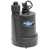 Superior Pump 91250 1/4 HP Thermoplastic Submersible Utility Pump with 10-Foot Cord (Renewed)