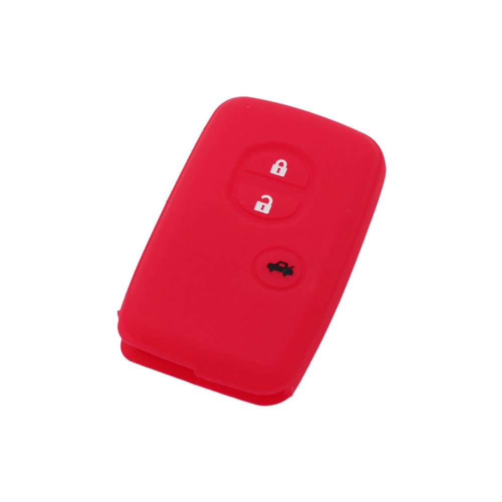 BROVACS Silicone Cover Protector Case Holder Skin Jacket Compatible with TOYOTA 3 Button Smart Remote Key Fob CV9403 Red