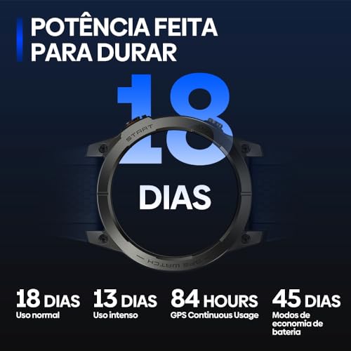 Zeblaze Smart Watch Stratos 3 Pro Relogio Inteligente Masculino Relógio Inteligente, GPS 100+, 5ATM a Prova d'Agua, Chamadas Bluetooth,Android Smart Watch for Android IOS