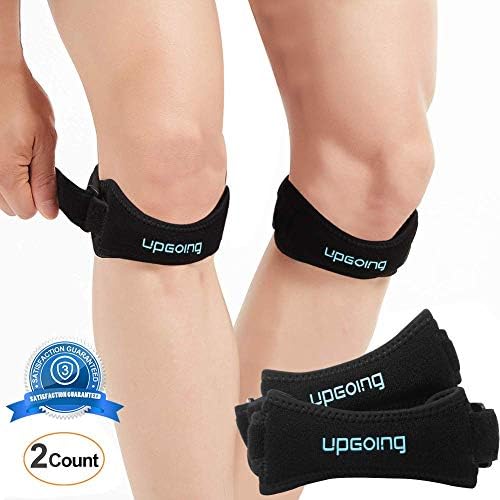 2 Pack Patella Knee Strap Brace Support Knee Pain Relief for Hiking, Soccer, Basketball, Running, Jumpers Knee, Tennis, Tendonitis, Volleyball & Squats [2019 Upgrade]