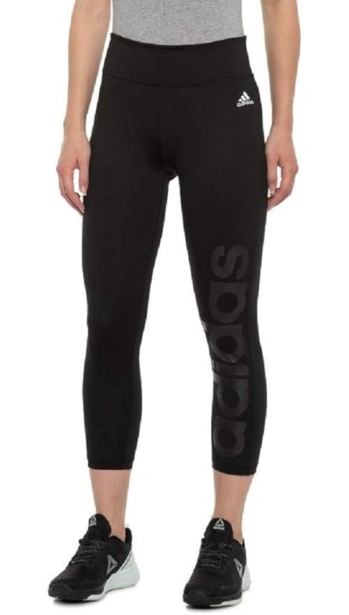 adidas Women's Fab Climalite Essentials 3/4 Capri Linear Training Tights Pants (X-Large, Black 