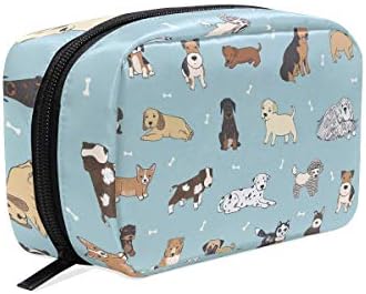 Uooya おしゃれ 化粧ポーチ 犬柄 軽量 持ち歩き メイクポーチ 新作販売 プレゼント用 通学 収納バッグ 通勤 旅行用 小物入れ 人気