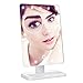 Mirror with led light, Luckybird Premium Illuminated & Portable LED Vanity Mirror, 20 Dimmable LED,10x Magnifying Spot, 180° Rotation, Ergonomic Design, Perfect Lighting For Flawless Makeup-White
