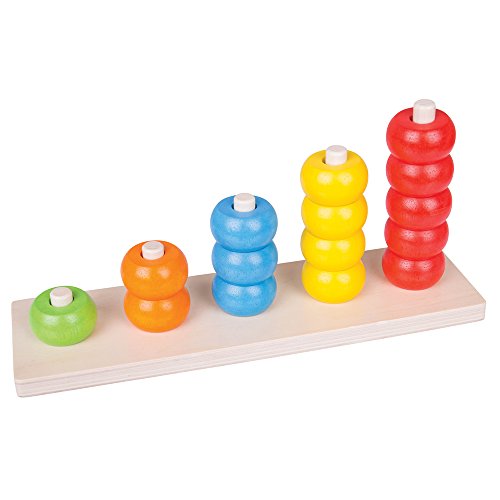 Bigjigs Toys Educational Wooden Counting, Sorting and Stacking Board