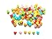 200 Pcs Cute tiny hearts Buttons 2 holes Size 4mm mix color red, orange, yellow, light blue, green