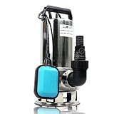 BACOENG 1.5 HP Stainless Steel Clean/Dirty Water Submersible Sump Pump 4000GPH w/ 33FT Cable and Float Switch
