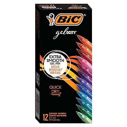 BIC Gel-ocity Quick Dry Assorted Colors Gel Pens