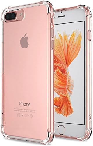 iPhone 7 Plus Case, iPhone 8 Plus Case, EduekBRG Apple iPhone 7/8 Plus Crystal Clear Shock Absorption Technology Bumper Soft TPU Cover Case for iPhone 7 Plus (2016)/iPhone 8 Plus (2017) - Clear