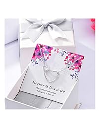 Cladtina - Collar de plata de ley con diseño de elefante y corazones entrelazados, regalo para el día de la madre, metal común, NA