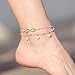 Simsly Anklets Bracelet Beach with Beads Ankle Foot Chain for Women and Girls JL-0154 (Silver)
