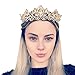 Gold Crown Princess Tiara Headband, Vintage Baroque Diadem Crown For Women + 2 FREE Hair Pins (Gold)