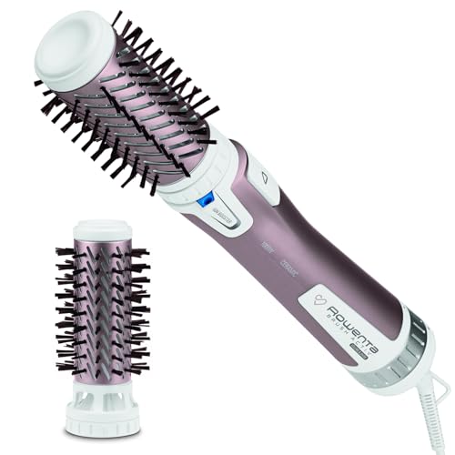 Rowenta Brosse rotative à air chaud, Poils naturels, Enduit de kératine de cachemire, Protège les cheveux, 2 accessoires inclus, Brush Activ Premium Care CF9540F0