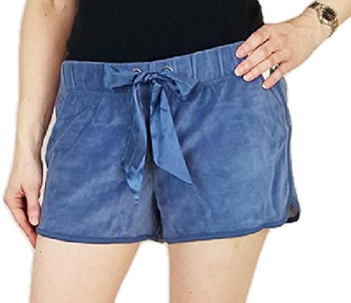 velvet drawstring shorts