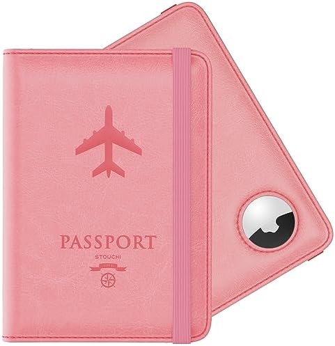 Stouchi Passport Holder with Airtag, Cute Passport Wallet for