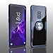 Samsung Galaxy S9 Case, Transparent Crystal Clear Cover with Slim Silicone Rubber Bumper Frame and 360° Rotating Magnetic Finger Ring & Kickstand Compatible with Samsung Galaxy S9 - Blue