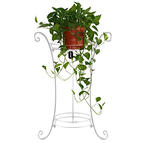 AISHN Classic Tall Plant Stand Art Flower Pot Holder Rack Planter Supports Garden & Home Decorative Pots Containers Stand (White)