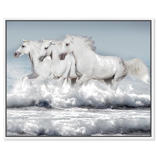 Country Farmhouse Canvas Print Painting Animal Wall Art 'Heavenly Angelic White…