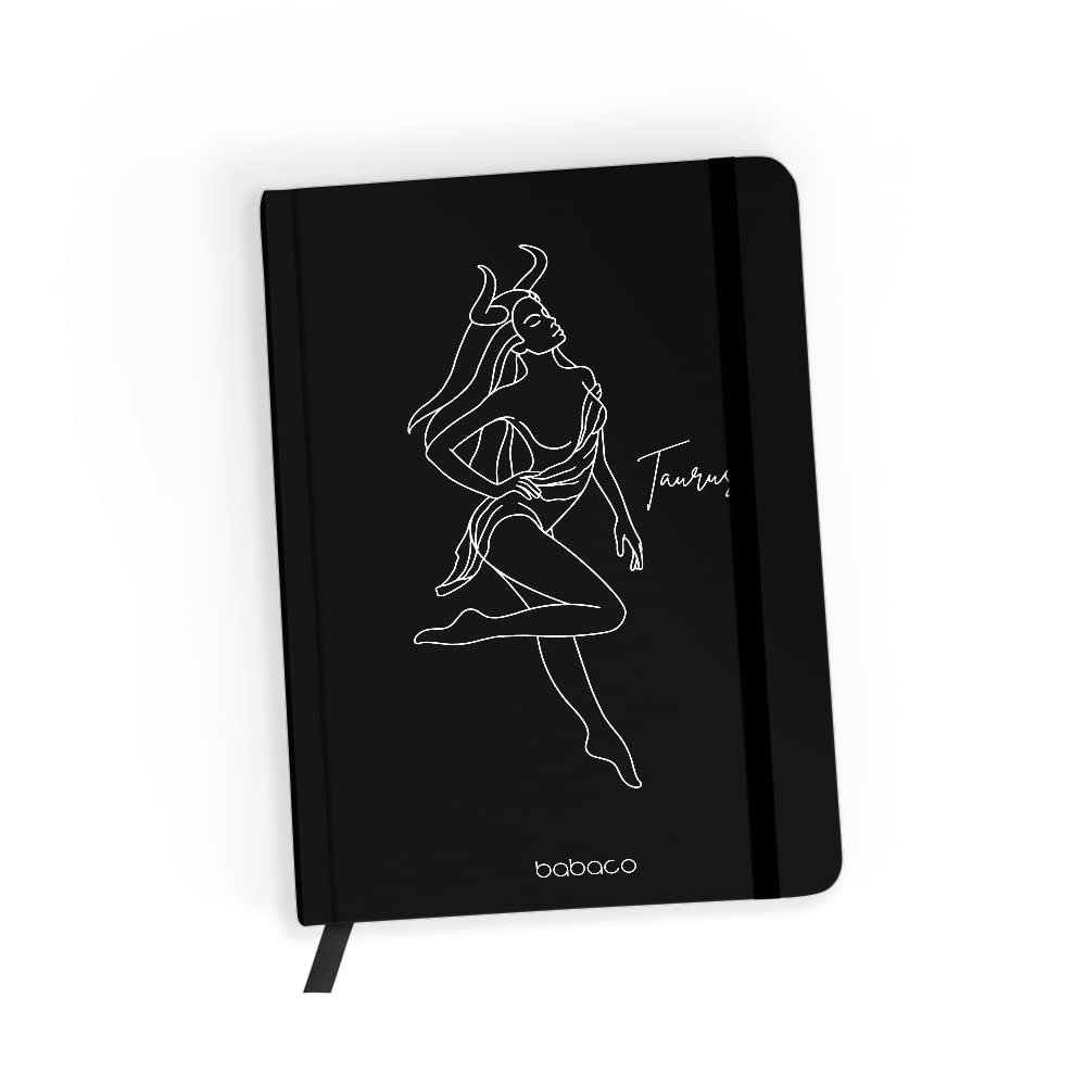 ERT Group Originally and Officially Licensed by Babaco Notebook, Pattern Zodiac Woman 002 Black, with Lined Paper, A5