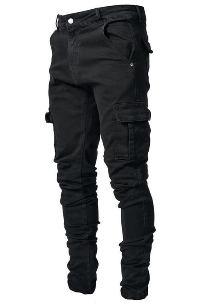 Baylvn Men's Ripped Distressed Destroyed Straight Slim Fit Jeans Skinny Casual Fashion Denim Pants