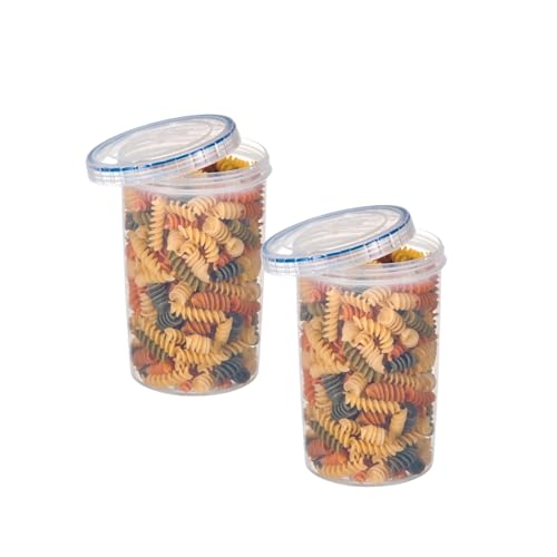 Jogo de 2 Potes Herméticos Redondo com Tampa tipo Rosca - Lock&Lock - 1300mL