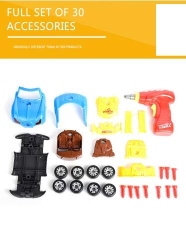 Alician Chidren Car Model Electric Racing Set Assembly Puzzle Toy Kids DIY Disassembly Play with Light Boys Girls Birthday Gift Child Toys - Thumbnail 7