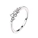 Ring, Balakie Lady Floral Transparent Diamond Flower Vine Leaf Rings Wedding Gift (Silver, 8)