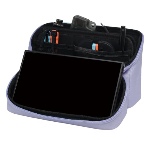 エラムド eramd Switch2対応たっぷり収納スタンドポーチ ラベンダー スタンド機能&収納の2WAY機能 コンパクト大容量 ドック収納可能 持運び便利