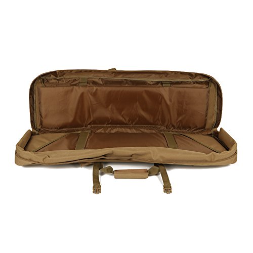 LUVODI Superstore Double Carbine Rifle Bag Soft Padded Oxford Tactical Gun Case Long Gun Storage Backpack with 3 Accessory Buckle Pouches & 2 Zipper Storage Bag in 39" 47"