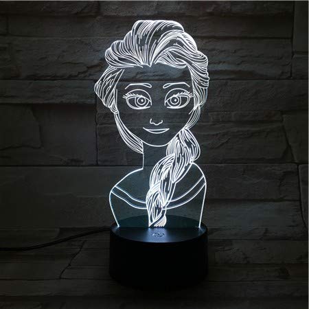 Wolobox Children's LED Lamp Elsa Colour Changing USB Night Light and Decoration