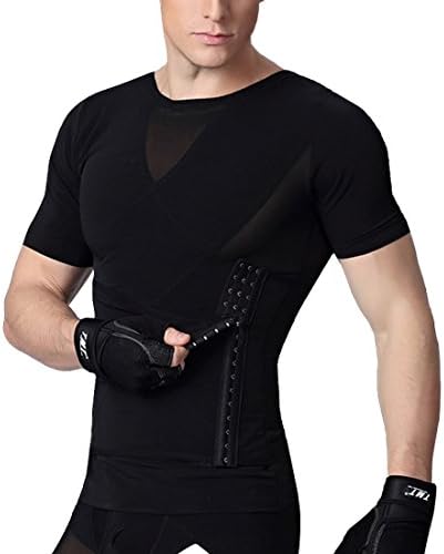 HDH Men Body Shaper Short Sleeve Shirt Abdomen Control Compression Top Slimming Body Shaper with Waist Training Belt