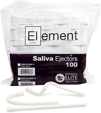ELEMENT Saliva Ejector - 6" - White w/White Tip (Bag of 100)