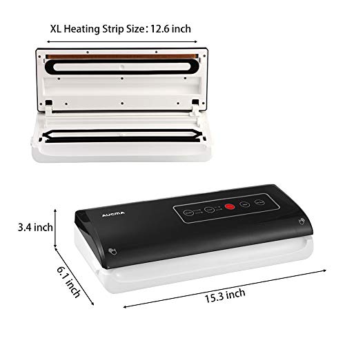 Aucma Vacuum Sealer, 75 Kpa Powerful Automatic & Manual Food Saver