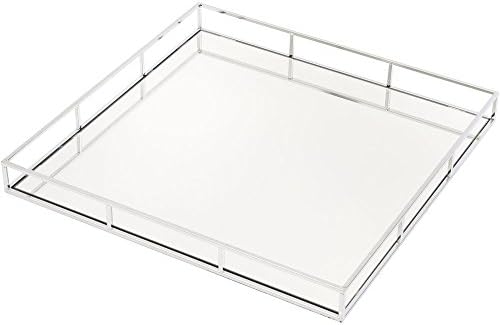 Ampleforth Chrome Plated Square Mirror Tray - Large