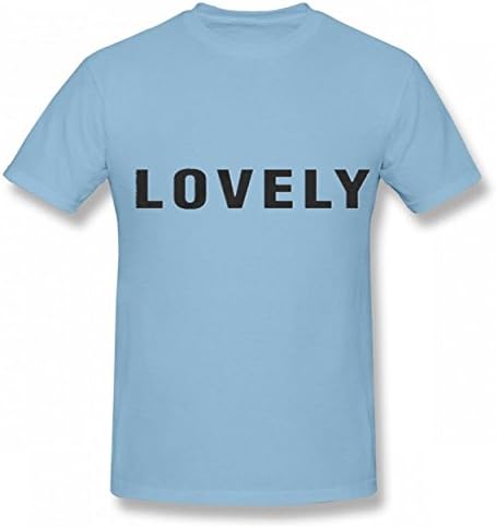 Dearsally Handsome Lovely Men Short Sleeved Good Quality Novelty Funny T Shirt Handsome Men's Tee Sky Blue