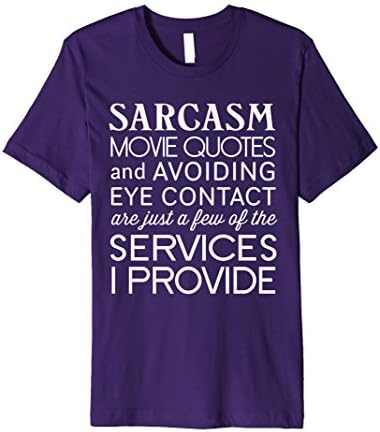 Mens Sarcasm Movie Quotes Avoiding Eye Contact T-Shirt 2XL Purple