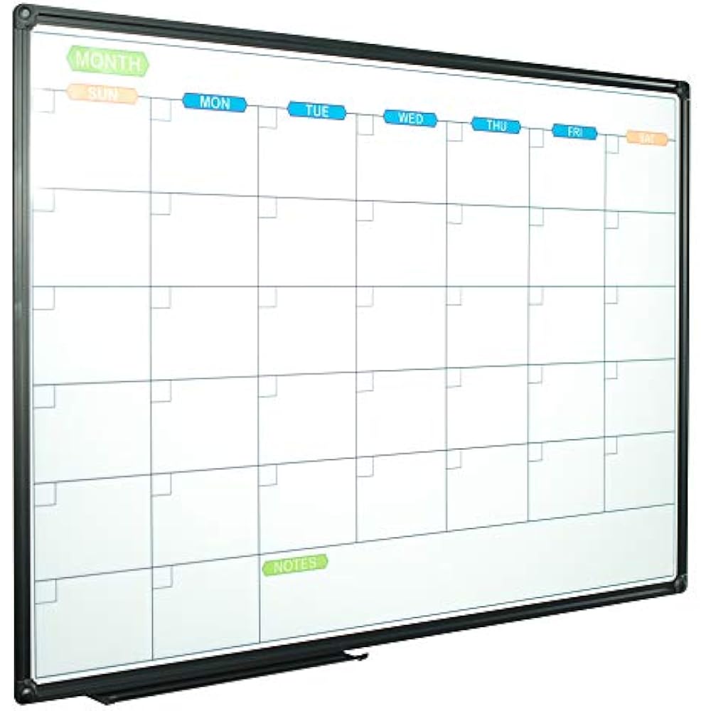 JILoffice Dry Erase Calendar Whiteboard Magnetic Board Monthly 36 X