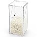 MyGift Hinged Top Lid Makeup Brush Case with White Faux Pearls, Clear Acrylic
