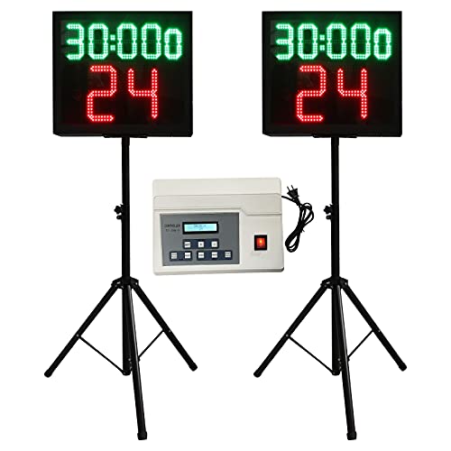 GAN XIN 2 Units Basketball Shot Clock Timer & Controller & Tripod,14/24 ...
