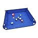 Folding Dice Tray Black Blue Leather Dice Rolling Tray Compatible with Dungeons and Dragons RPG Games Portable Dice Rolling Mat (Black Navy Blue)