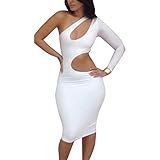 iecool Women's One Shoulder Sexy Tight Bandage Dress Ladies Halter Nightclub